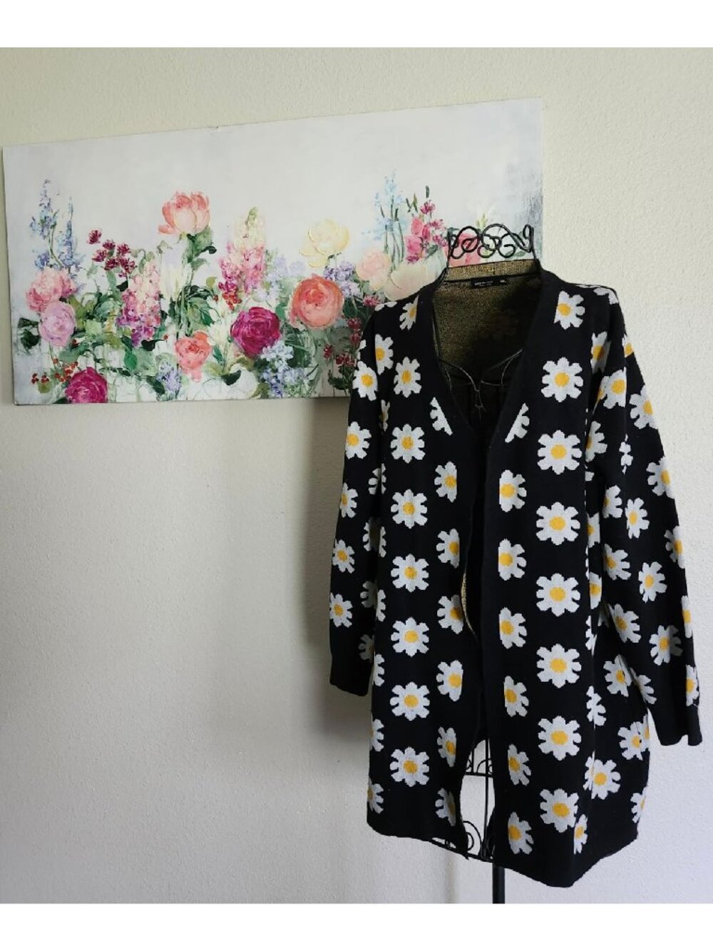 Daisy Long-line Open Front Cardigan Duster Size 0XL